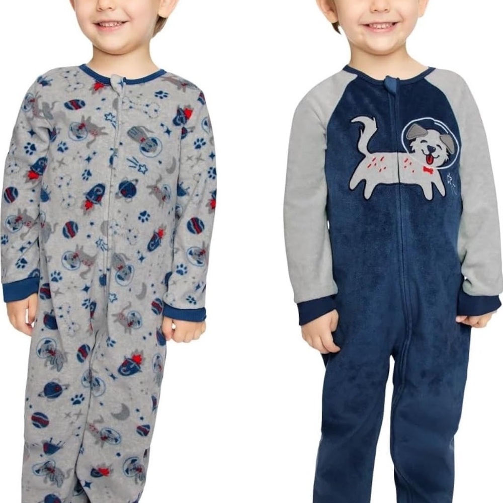 Kids Headquarters Blue and Gray Pajama Sets with Space Theme and Unicorn Graphic